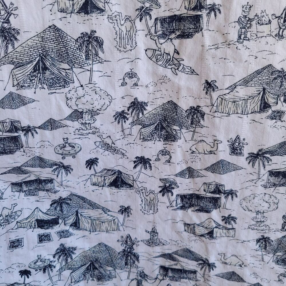 Volcom White Cairo Print Button Down Shirt Size M… - image 6